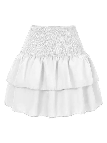 Women's Fashion Ruffled Floral Half-length Pleated Skirt - - LeStyleParfait