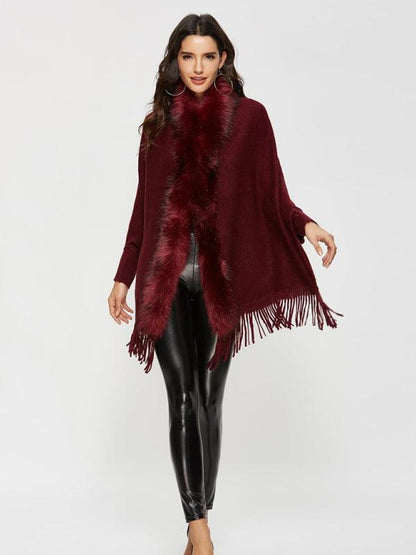 Women's Fur Collar Shawl Wool Coat-women-coat-LeStyleParfait