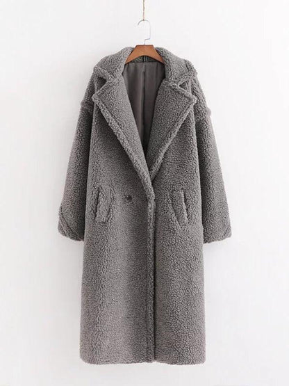 Women's Warm Fur Woolen Overcoat-women-coat-LeStyleParfait