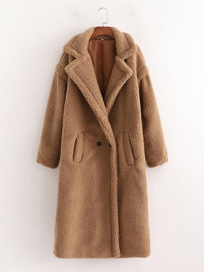 Women's Warm Fur Woolen Overcoat-women-coat-LeStyleParfait