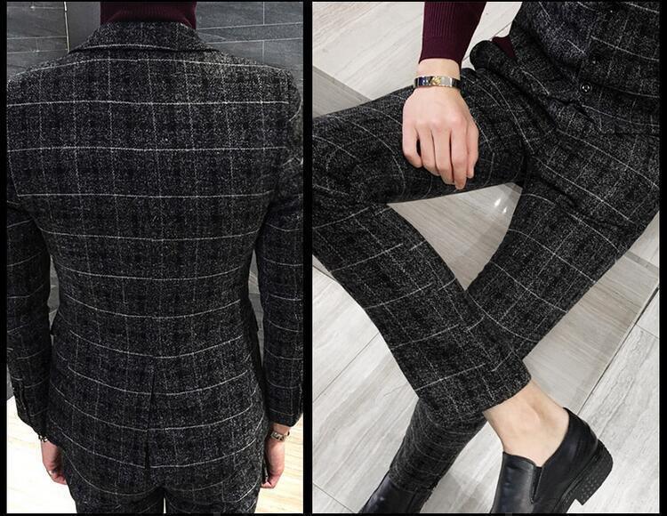 BROMLEY - Stone Check Three Piece Suit – Marc Darcy