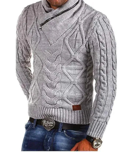 Zipper Turtleneck Sweater For Men - Pullover Sweater - LeStyleParfait