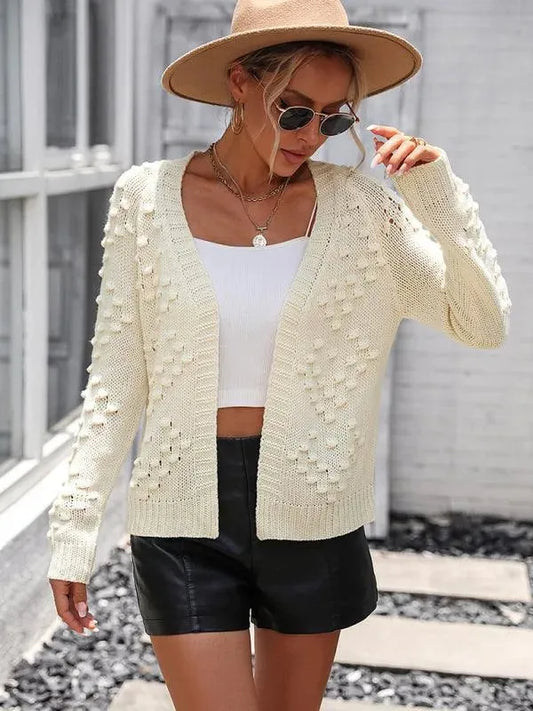 Three-Dimensional Pattern Cardigan Sweater - Cardigan Sweater - LeStyleParfait